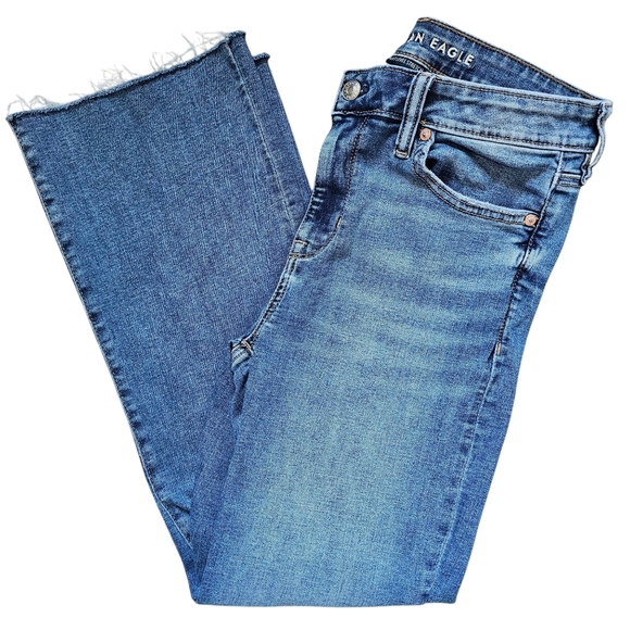 American Eagle Blue Kick Boot Crop Jeans, Size 4. New With Tags - Picture 3 of 12